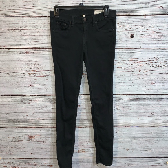 Rag & Bone Skinny Mid-rise Jean Black Size 26 - Picture 3 of 8